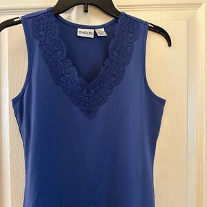 Chico's Royal Blue Embellished Sleeveless Tank Top